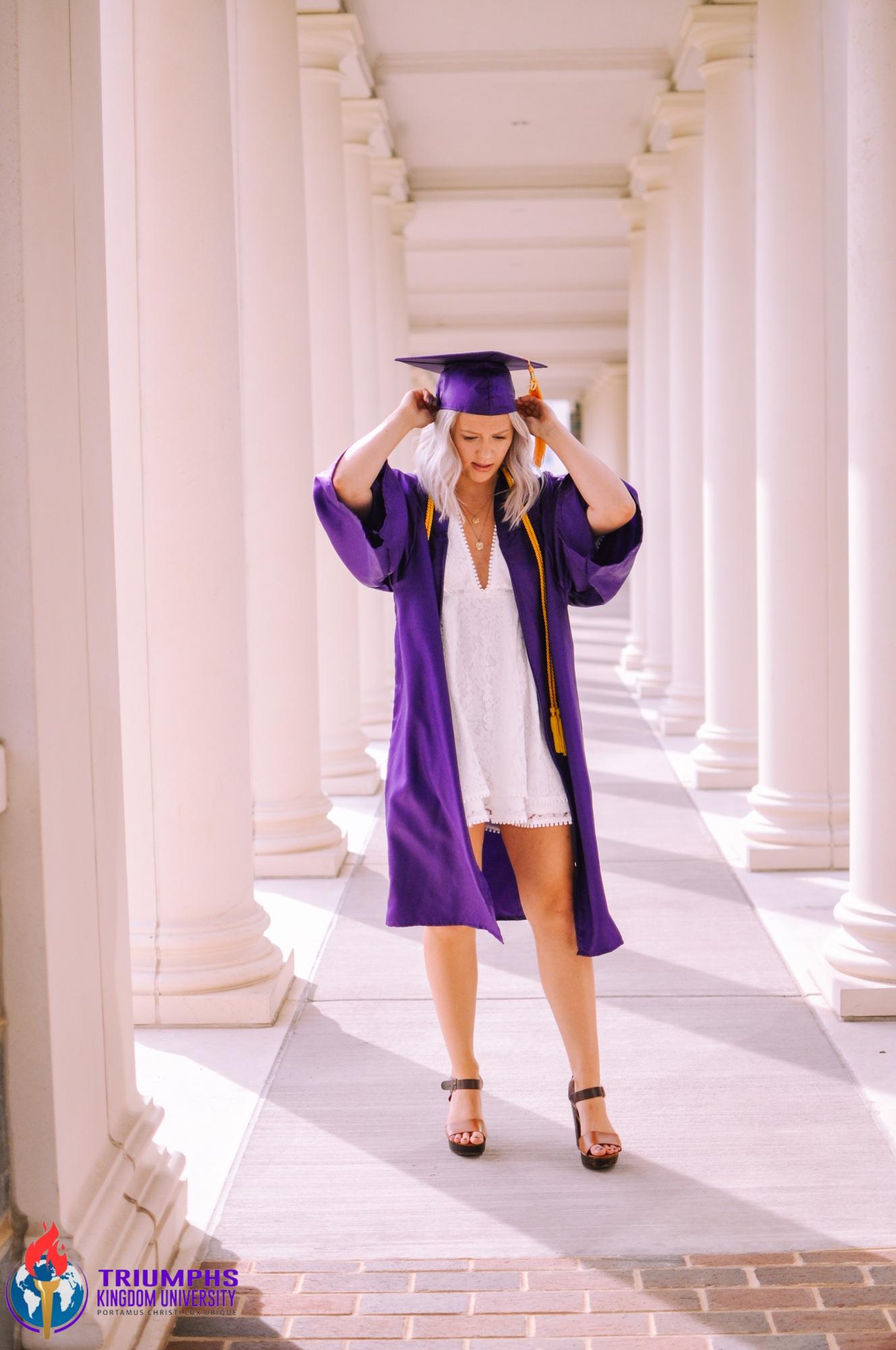 Purple cap and gown